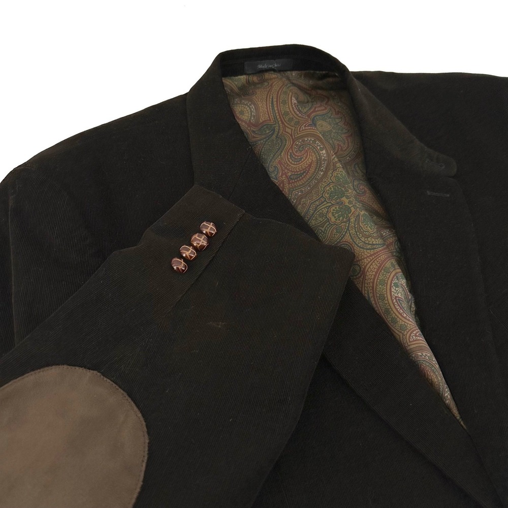 Lauren Ralph Lauren Mens Brown Corduroy Blazer Elbow Patches 46R Sport Coat